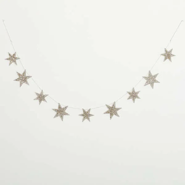 Product Image 1 for Sophie Silver Glitter Star Garland from Sullivans