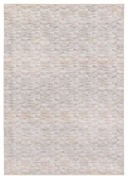 Luray modern trellis rug in tan and gray with geometric pattern and subtle high-low pile