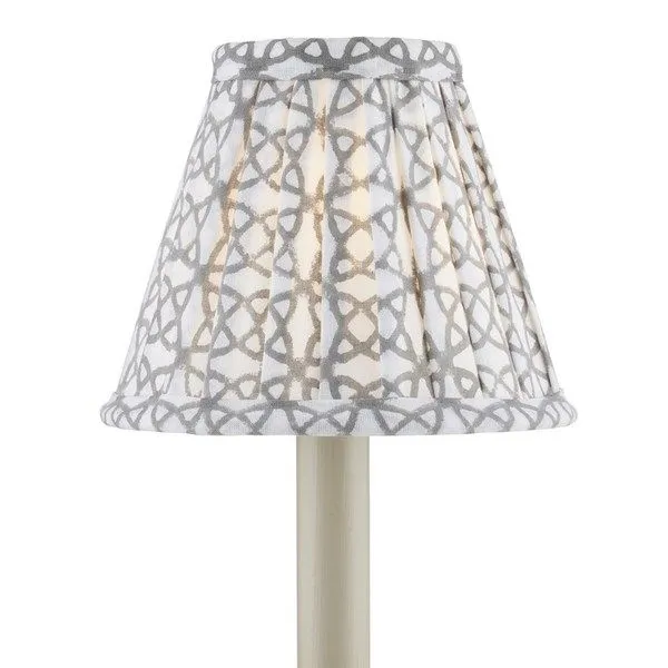 Product Image 1 for Block-Print Gray Pleated Chandelier Shade from Currey & Company