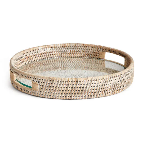 Product Image 1 for Burma Rattan Round Serving Tray from Napa Home And Garden