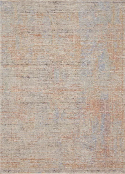 Top-down view of Faye Santa Fe blue rug showing full rectangular shape and subtle color variations