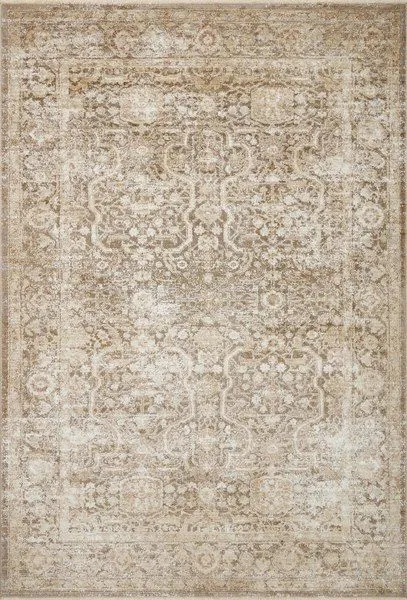 Elongated traditional rug with intricate mocha and tan floral patterns in a 2'6" x 12'0" size