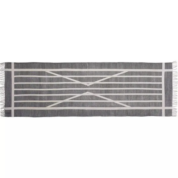 Product Image 2 for Block Print Rug Cotton Runner   Centerpoint Stripe from Homart