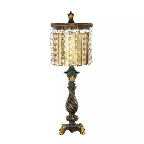 Product Image 1 for Amber & Crystal Table Lamp In Gold Leaf And Black from Elk Home