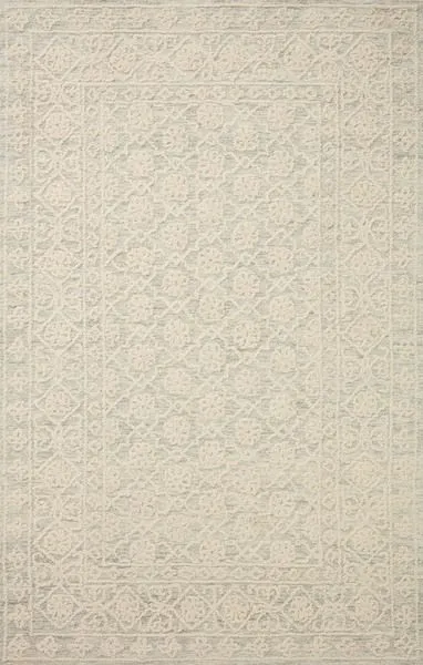 Ivory Cecelia Mist rug with tone-on-tone traditional motif in hand-tufted wool showing subtle depth