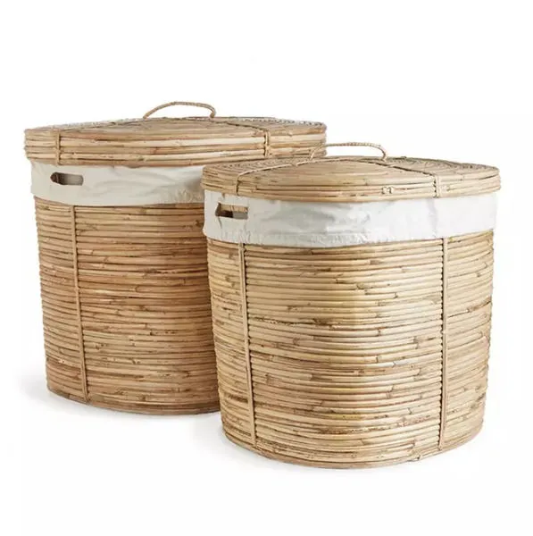 Product Image 1 for Cane Rattan Laundry Hampers, Set Of 2 from Napa Home And Garden