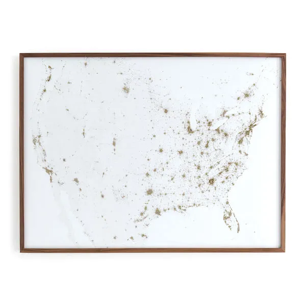 Product Image 3 for Gold Map, Usa White from Four Hands