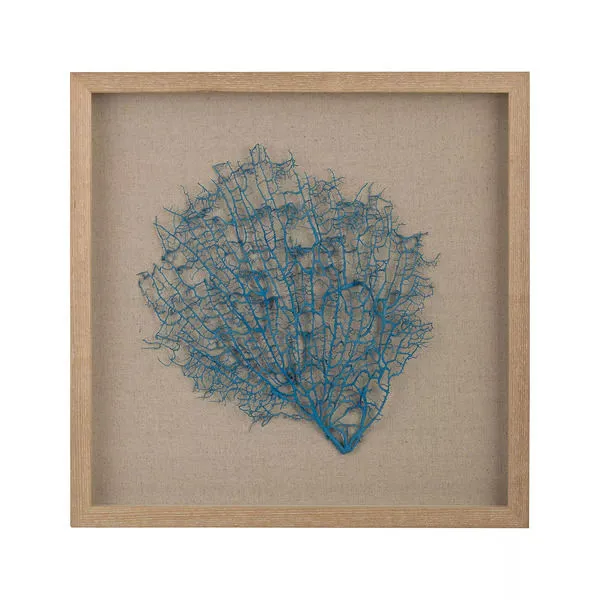 Product Image 1 for Turquoise Sea Fan On Natural Linen from Elk Home