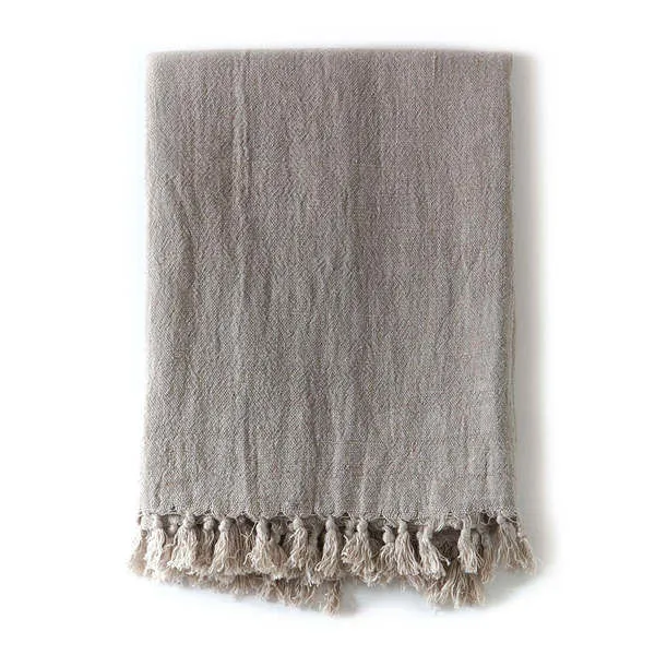 Product Image 1 for Montauk Linen King Blanket - Natural from Pom Pom at Home