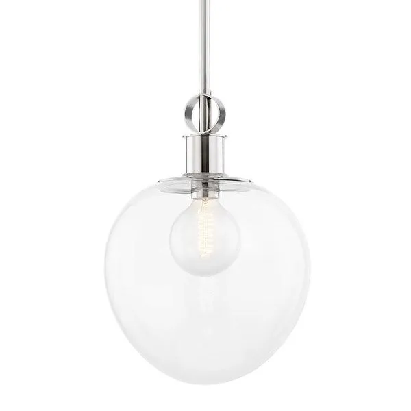 Product Image 1 for Anna Large Silver Oval Glass Pendant Light from Mitzi