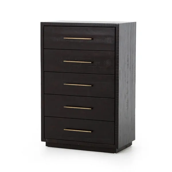 Product Image 5 for Suki Tall Boy Burnished Black Wooden Dresser from Four Hands
