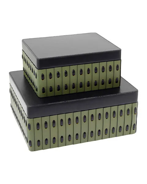 Product Image 1 for Cuoio Box, Set of 2 from Currey & Company