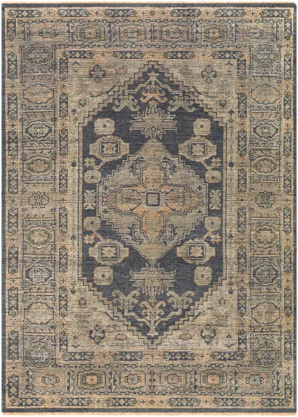Product Image 1 for Reign Hand-Knotted Black / Tan Rug - 10' x 14' from Surya