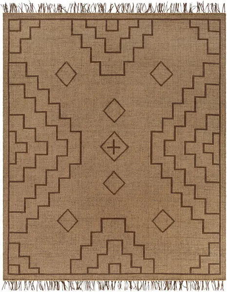 Touareg Global Geometric Tan / Dark Brown Rug - 8' x 10'