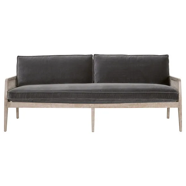 Product Image 1 for Leone 84" Dark Dove Velvet Oak Settee from Essentials for Living