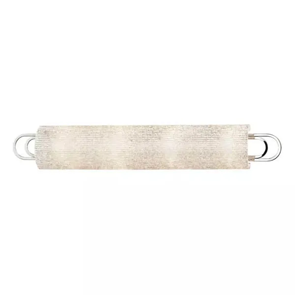 Buckley 4 Light Bath Bracket with oval glass featuring ribbed texture and fused glass chip detail, mounted on thick metal ...