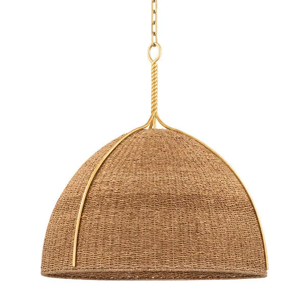 Product Image 4 for Woodlawn 1-Light Large Vintage Gold Leaf Pendant Light from Hudson Valley