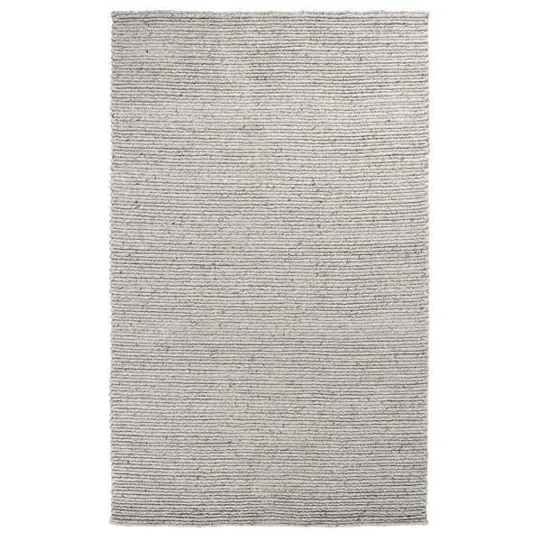 Dawson 9x12-foot gray wool blend handwoven area rug with plush braided texture and soft feel