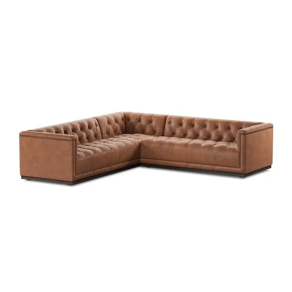 Product Image 1 for Maxx Leather 3-Piece 101" Sectional - Antique Sienna from Four Hands