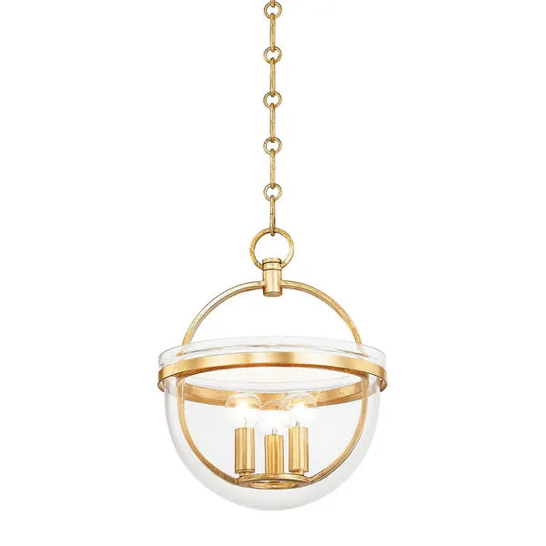 Product Image 1 for Malloy 3-Light Lantern - Vintage Gold Leaf from Hudson Valley