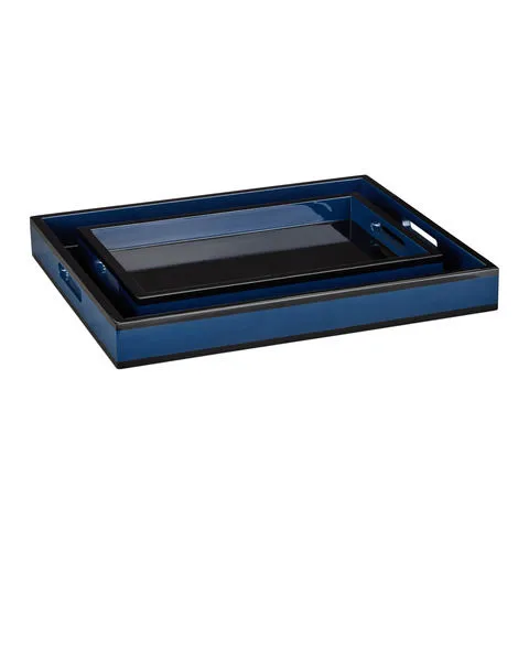 Product Image 1 for Lacquer Tray Set of 2 from Currey & Company