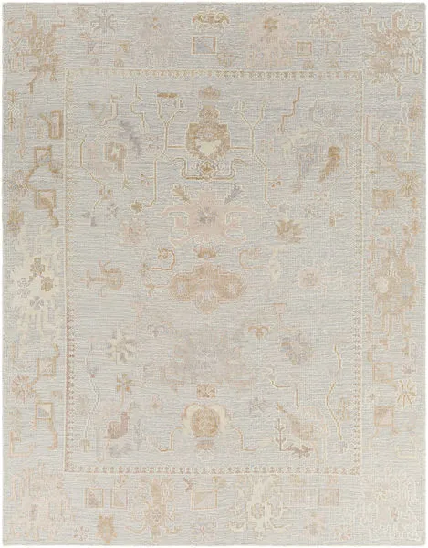 Product Image 1 for Revere Vintage-Inspired Hand-Knotted Gray  / Taupe Rug - 6' x 9' from Surya