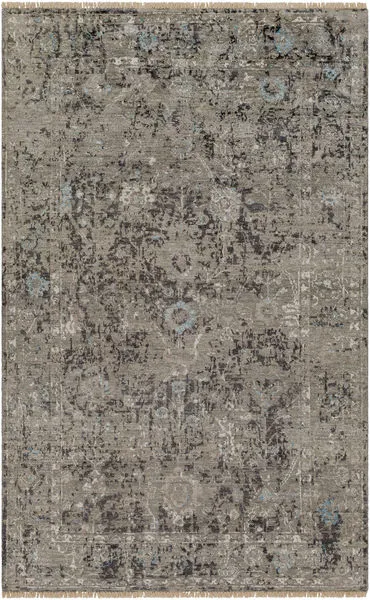 Product Image 1 for Theodora Hand-Knotted Charcoal / Light Blue Rug - 2' x 3' from Surya