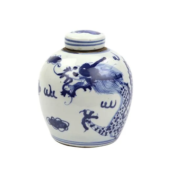 Product Image 1 for Blue & White Tiny Lid Mini Jar Dragon from Legend of Asia