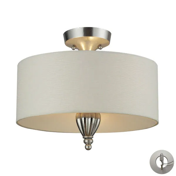 Product Image 2 for Martique 3 Light Semi Flush In Chrome And Silver Leaf With Adapter Kit from Elk Lighting