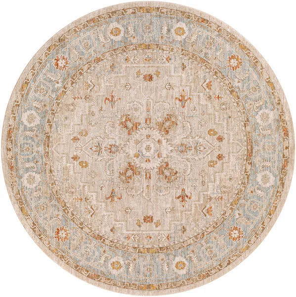 Product Image 1 for Avant Garde Woven Light Blue / Beige Rug - 6'7" Round from Surya