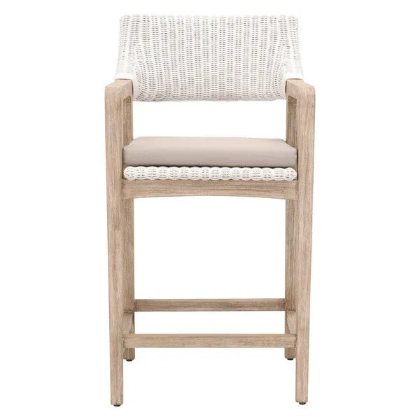 Product Image 1 for Lucia White Rattan Solid Mahogany Counter Stool from Essentials for Living