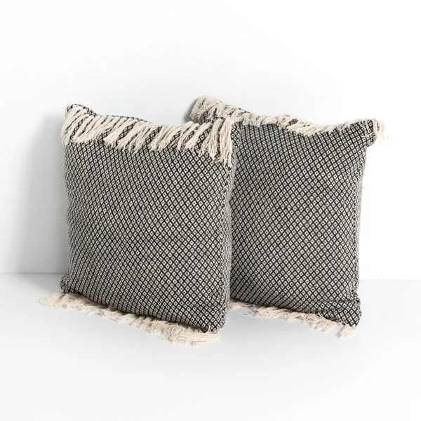 Product Image 3 for Davis Pillow Diamond Stitch With Fringe from Four Hands