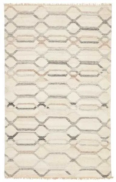 Product Image 1 for Laveer Handmade Trellis Ivory/ Light Gray Area Rug from Jaipur 
