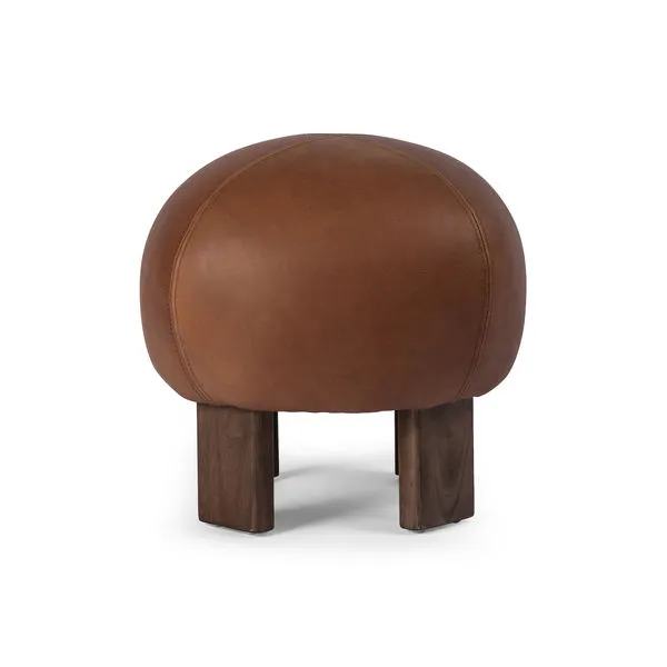 Product Image 1 for Alma Brickhouse Cognac Leather Ottoman from Four Hands