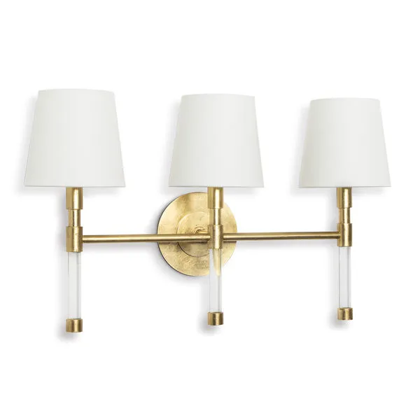 Product Image 1 for Auburn Crystal Triple Lamp Wall Sconce from Regina Andrew Design