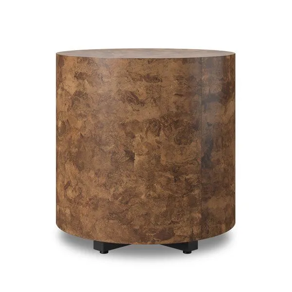 Product Image 1 for Hudson Dark Bark Paper Round End Table from Four Hands