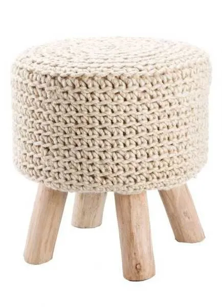 Product Image 2 for Montana Knitted Cream Stool from Jaipur 