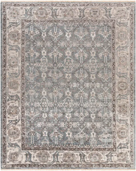 Product Image 1 for Theodora Hand-Knotted Medium Gray / Slate Rug - 8' x 10' from Surya