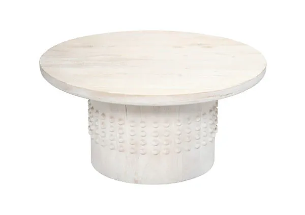Product Image 1 for Studded White Washed Wood Coffee Table from Jamie Young