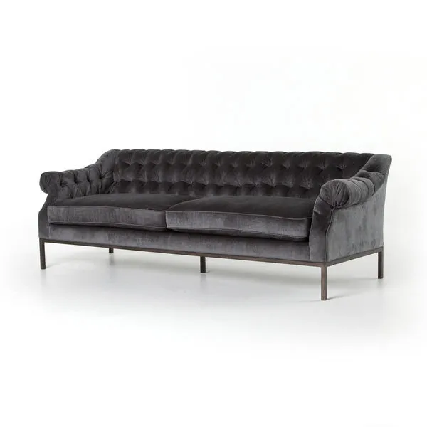 Product Image 7 for Damon 94" Sofa Charcoal Worn Velvet from Four Hands
