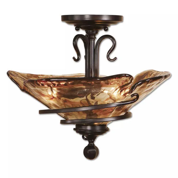 Product Image 3 for Uttermost Vitalia Oil Rubbed Bronze Semi Flushmount from Uttermost