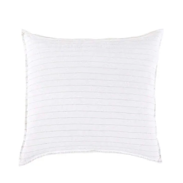 Product Image 1 for Blake Striped Linen Euro Sham - White /  Ocean from Pom Pom at Home