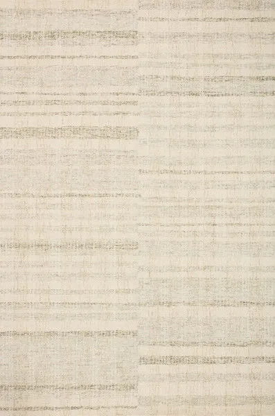 Chris Natural Sage Rug with subtle multi-tonal beige and sage horizontal stripes, hand-tufted wool texture