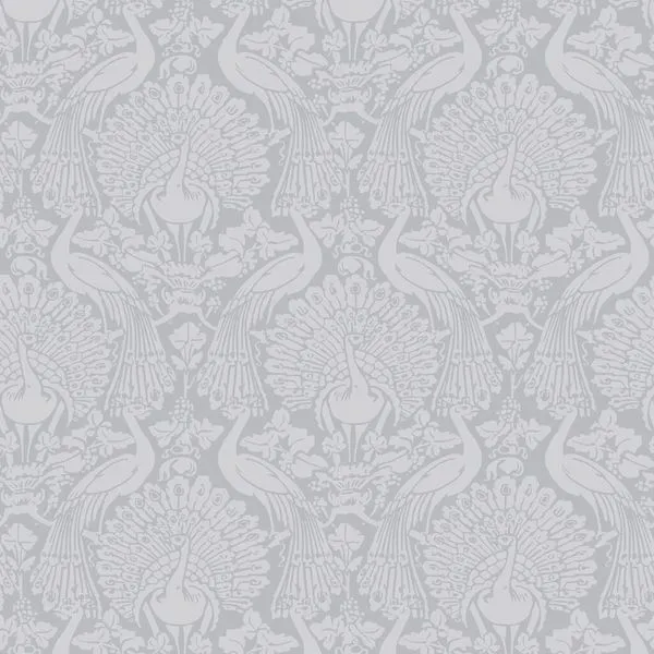 Product Image 1 for Laura Ashley Peacock Damask Pale Slate Wallpaper from Graham & Brown