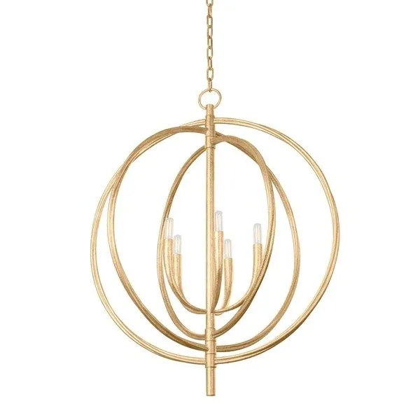 Product Image 1 for Fillea Vintage Gold Leaf 5-Light Pendant from Troy Lighting