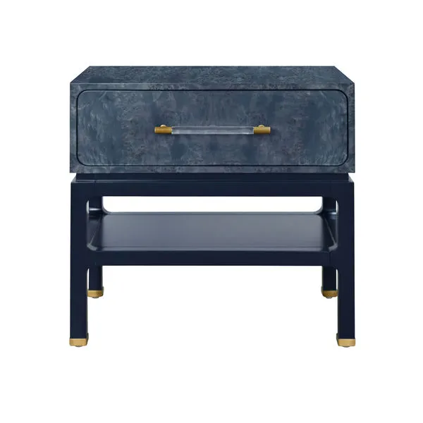 Product Image 1 for Estelle Navy Burl Wood Side Table from Worlds Away