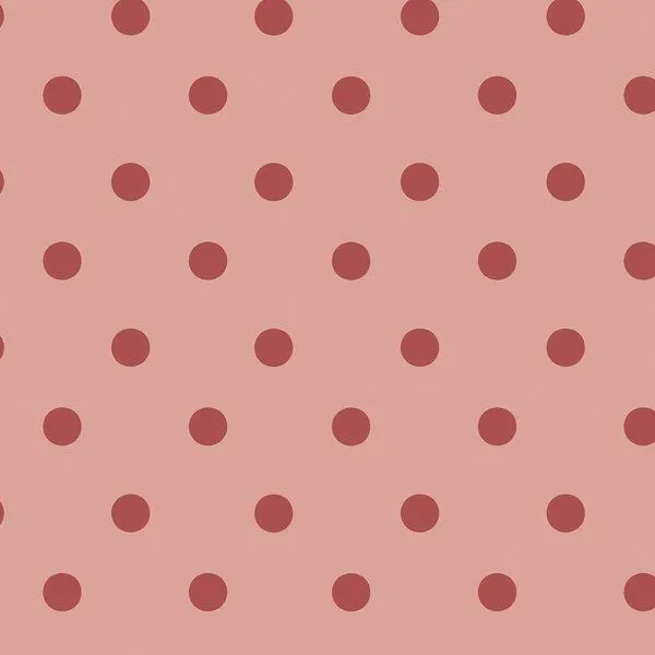 Button Spot Pink & Red wallpaper with cranberry red polka dots on a blush pink matte finish background