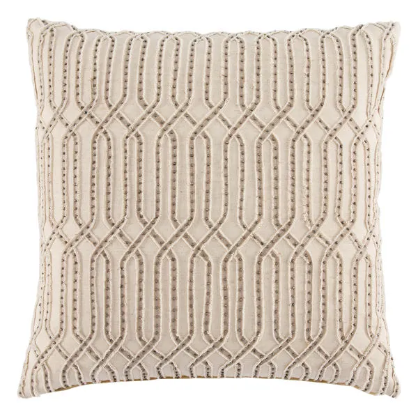 Product Image 3 for Pisano Ivory/ Tan Trellis  Throw Pillow 20 inch from Jaipur 