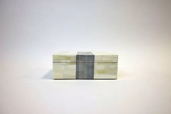 Product Image 1 for Olivia Pin Striped Bone Box from A. Sanoma Inc