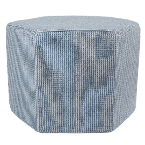 Product Image 3 for Sacha Striped Blue/ White Hexagon Pouf from Jaipur 